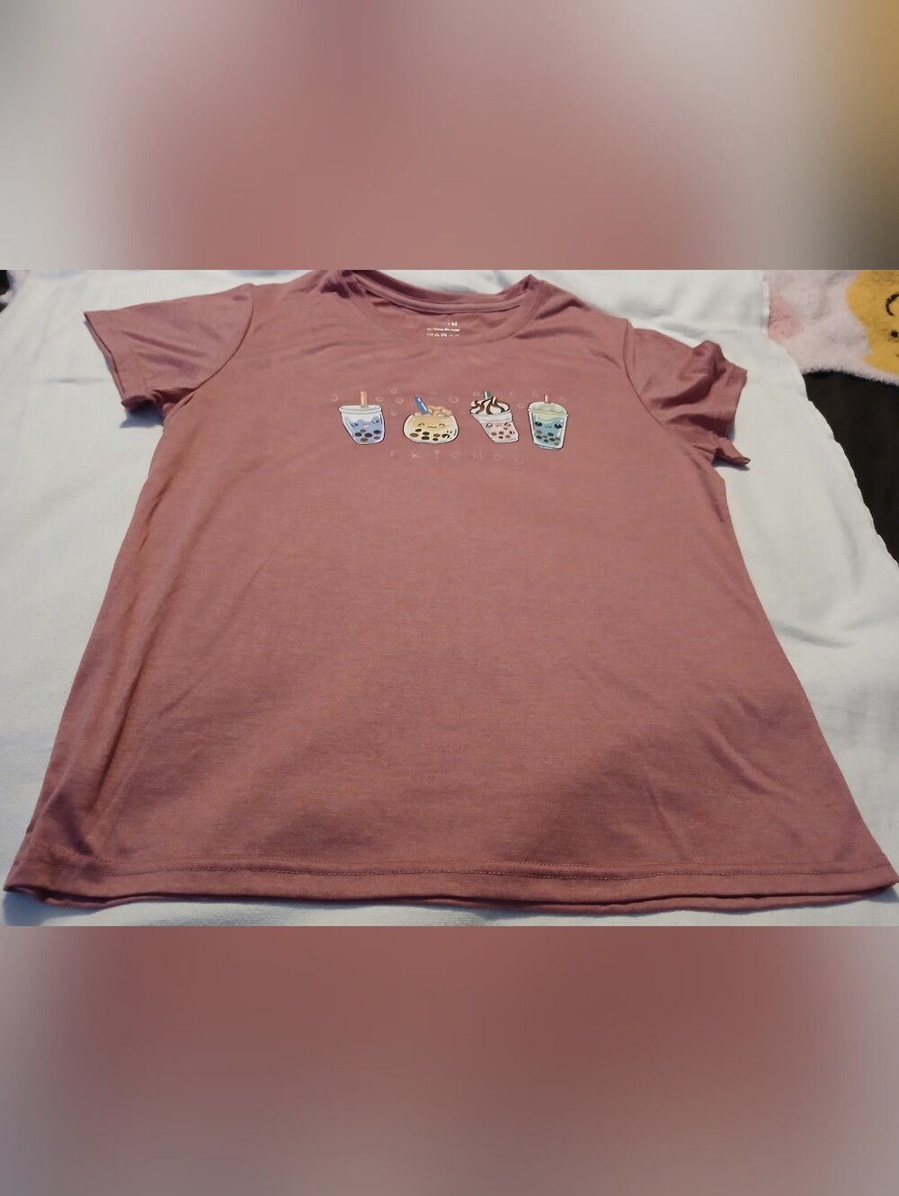 NWOT Shein Lavender Short Sleeve Tee with Heart Butterfly Graphic